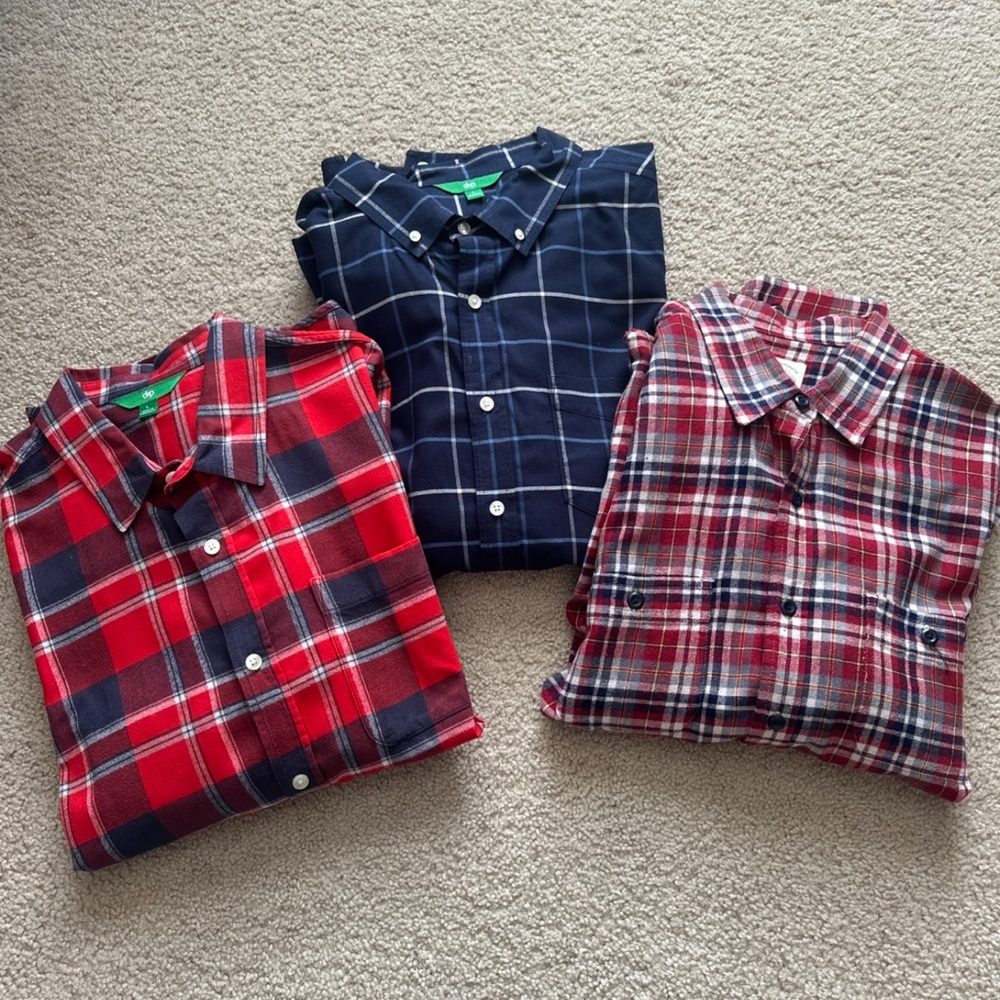 Dip and True Craft Men’s Button Up Shirt Bundle, Size L